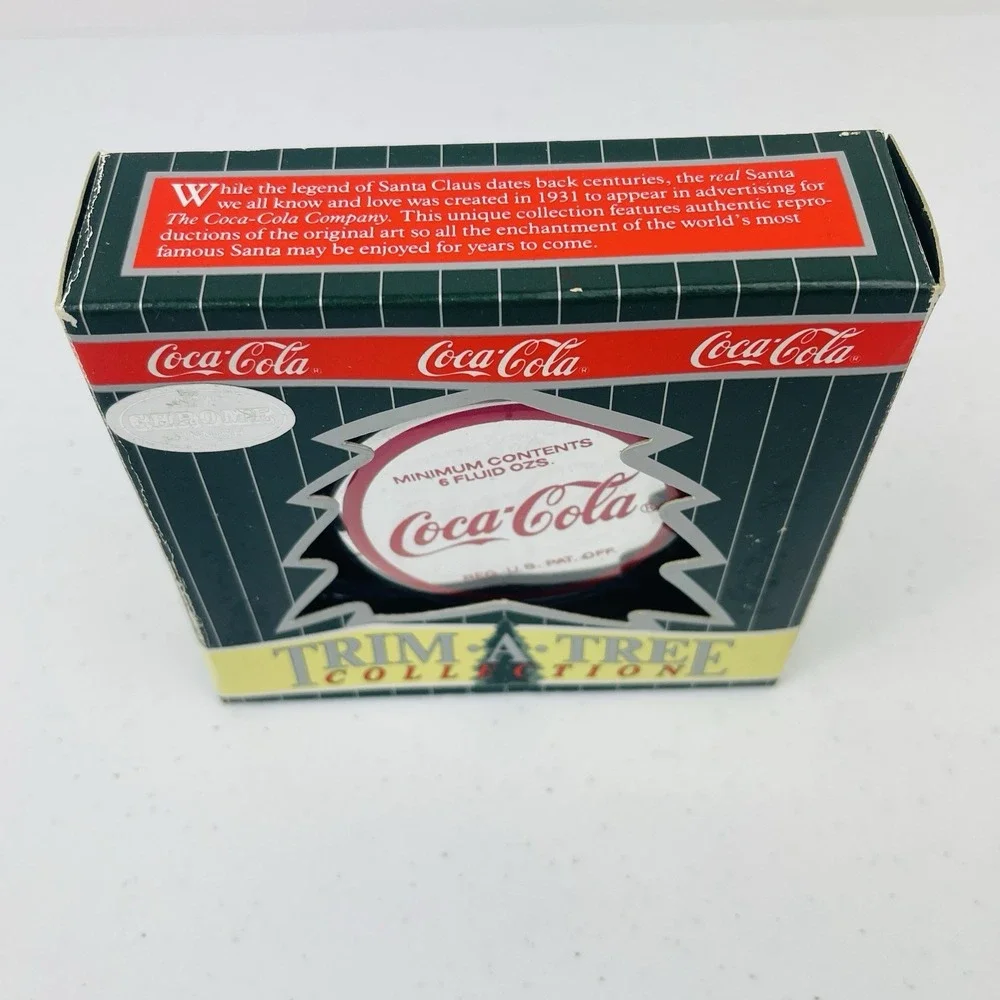 Vintage Coca Cola Ornament Bottle Cap Santa Trim a Tree Collection 1994